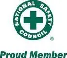A green and white logo for the national safety council.