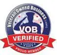 A seal that says veteran owned business verified.
